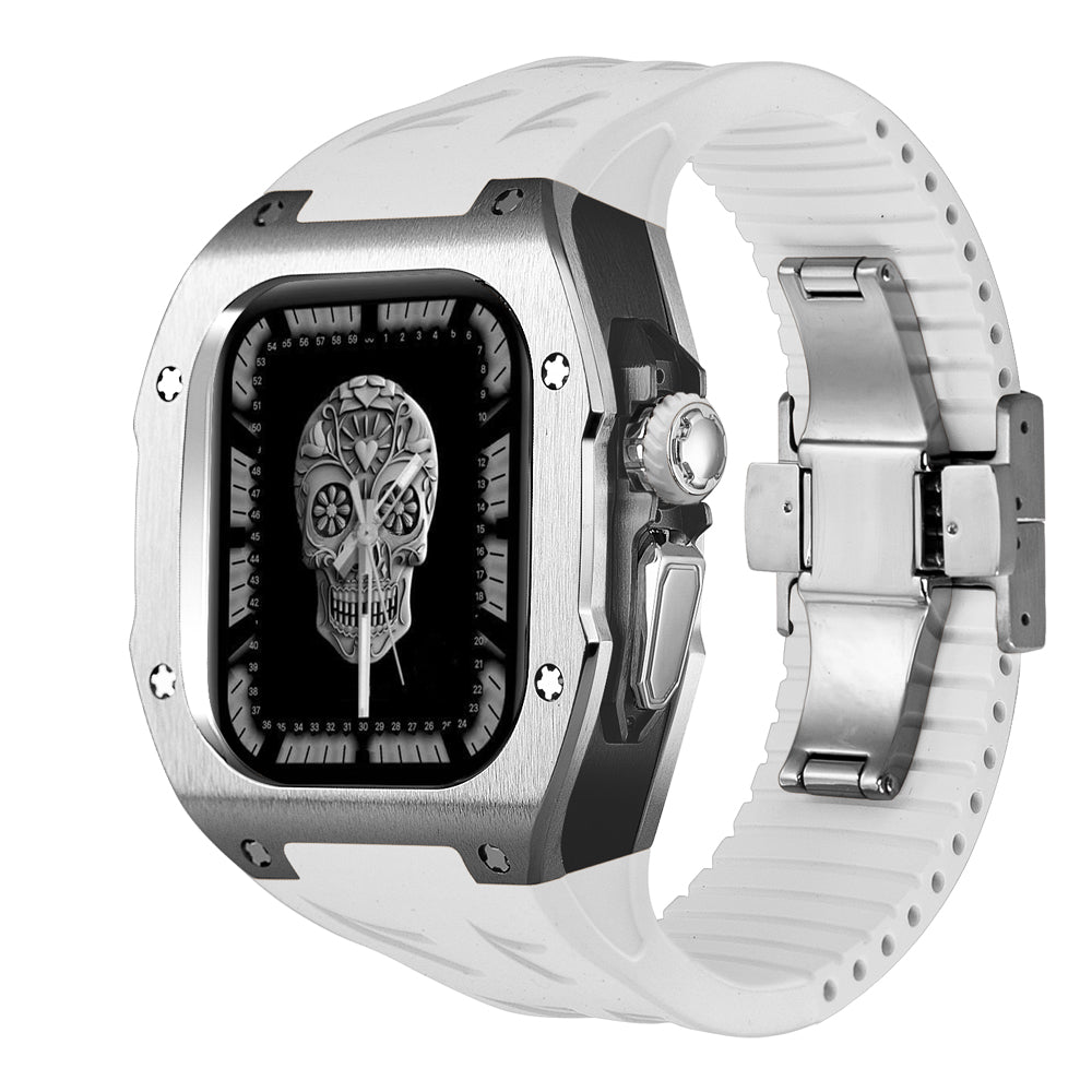 AstraGuard Titanyum Kılıf ve Apple Watch Ultra için Flor Kauçuk Kayış