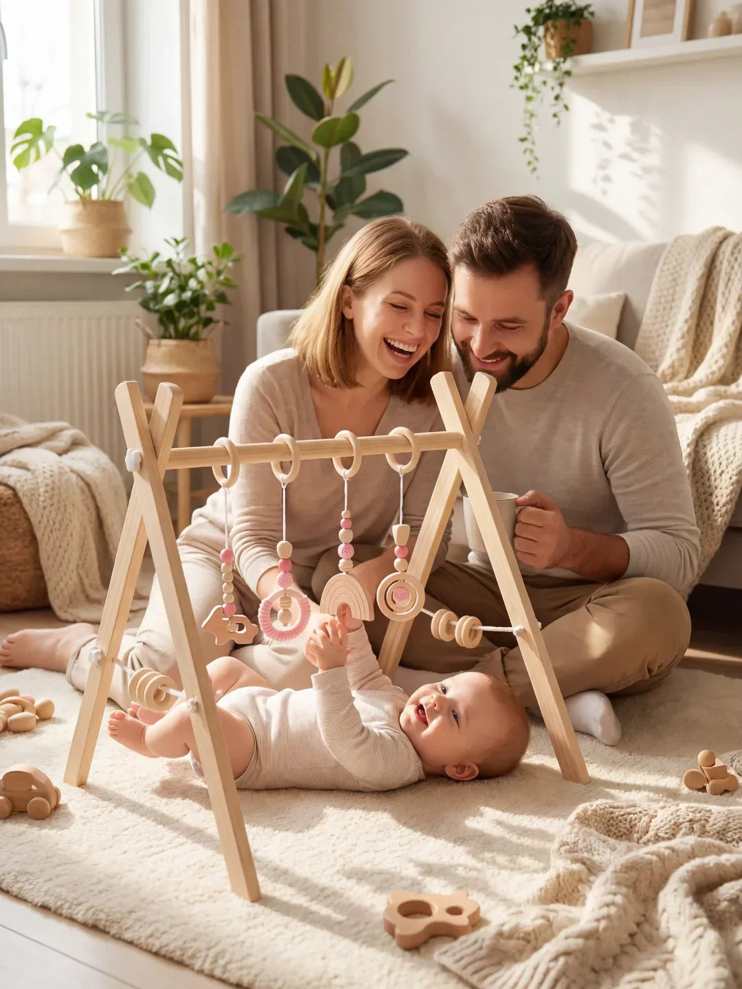 Long-Lasting Wooden Activity Arch – Sensory Toy Gym for Ages 0–3