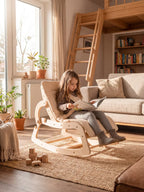 Scandinavian Wooden Baby Bouncer and Toddler Chair