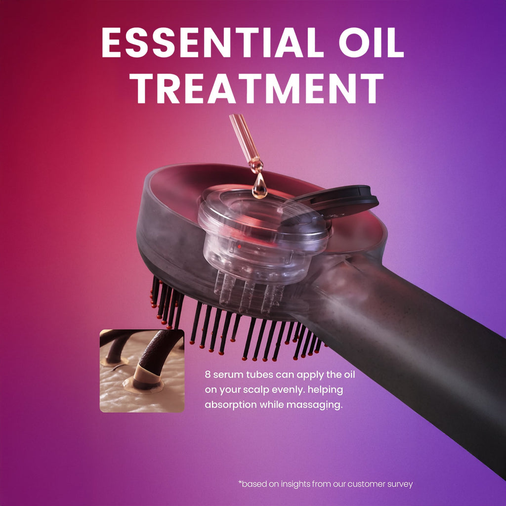 لومورا فرشاة استعادة الشعر الطبيعية 3 في 1 | مدلك فروة الرأس