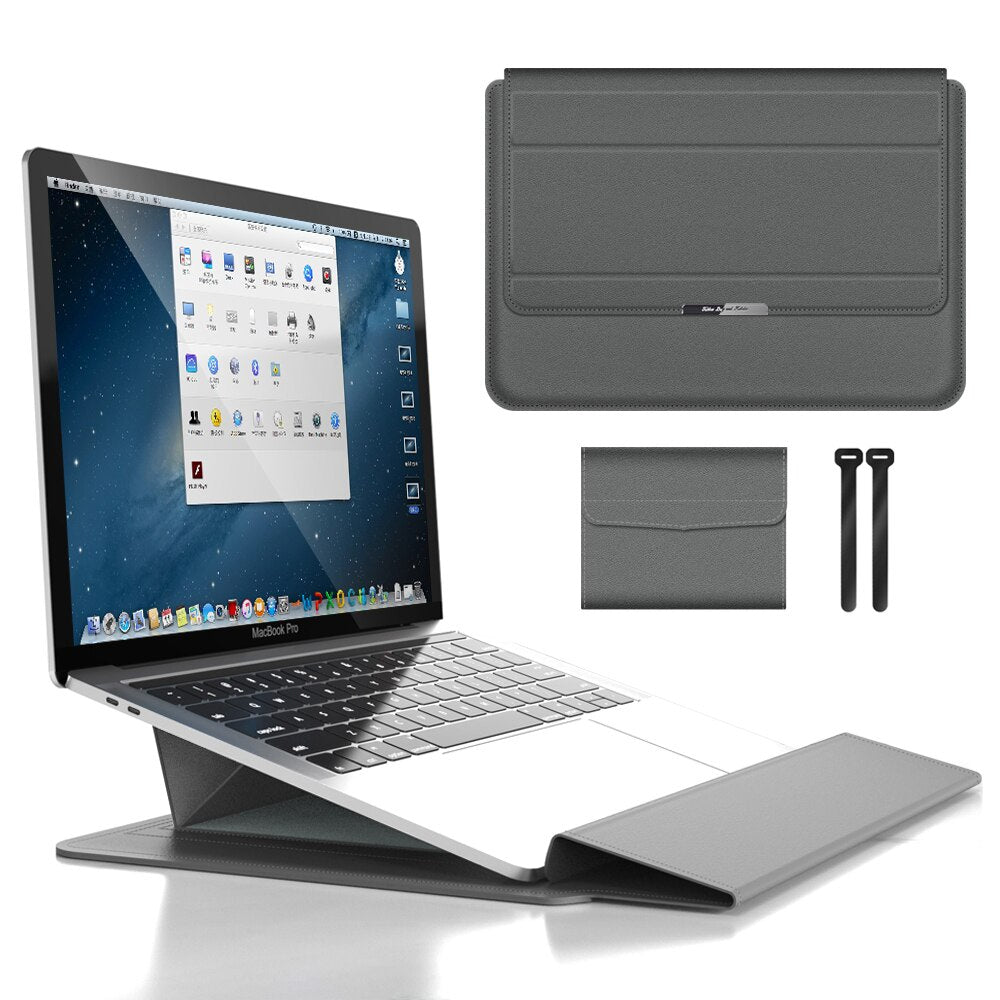 FlexiGuard – Slim Waterproof Laptop Sleeve with Shock Protection & Stand