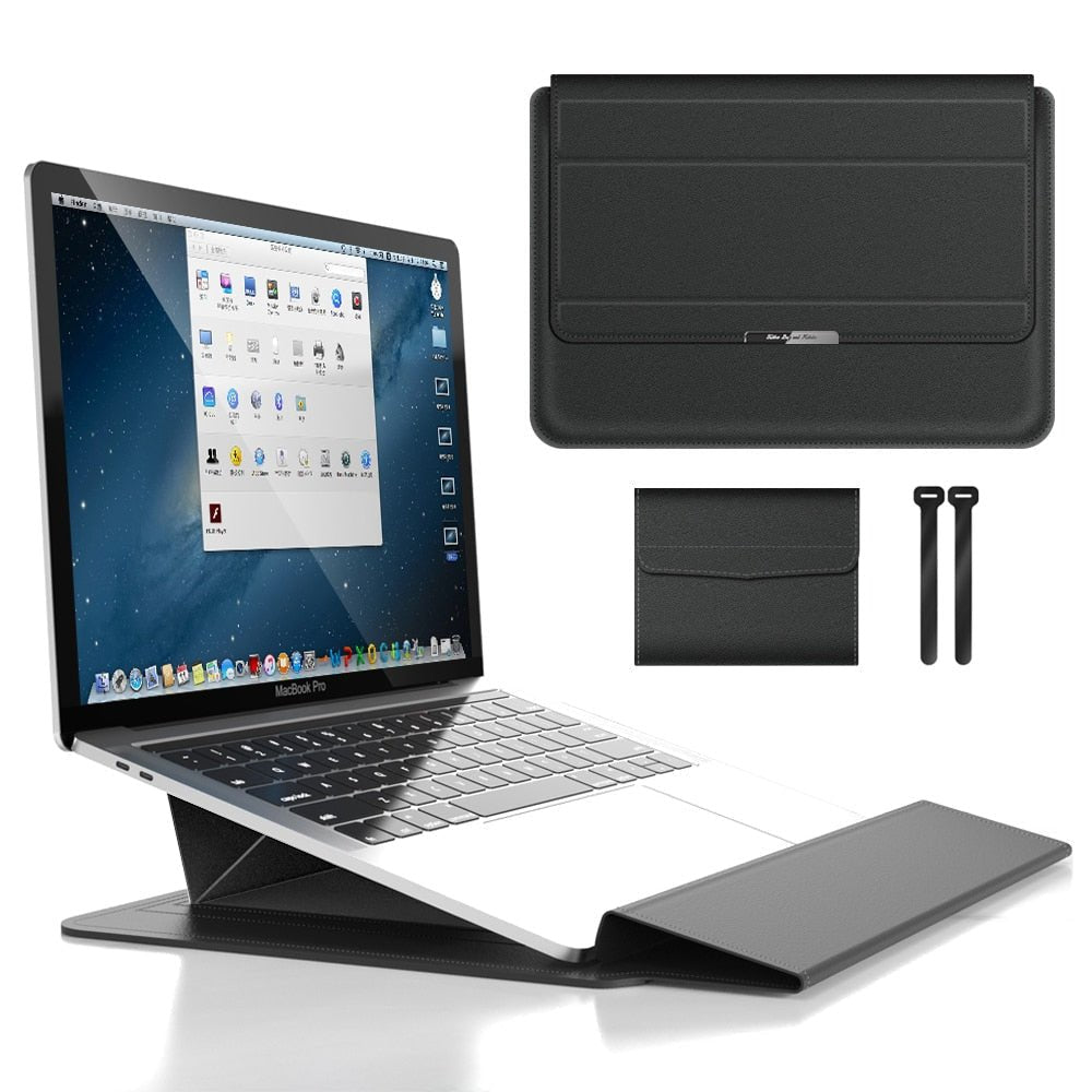FlexiGuard – Slim Waterproof Laptop Sleeve with Shock Protection & Stand