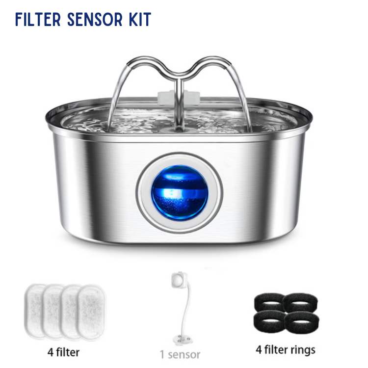 Air Mancur Haiwan Peliharaan Keluli Tahan Karat Senyap CalmStream Untuk Kucing Dan Anjing Penghidratan