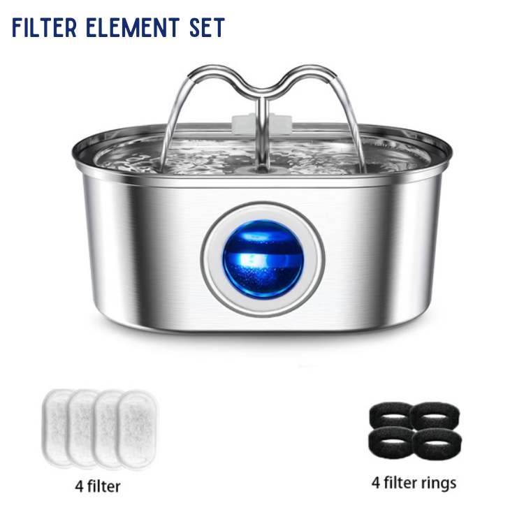 Fuente silenciosa de acero inoxidable HydraPet para gatos y perros