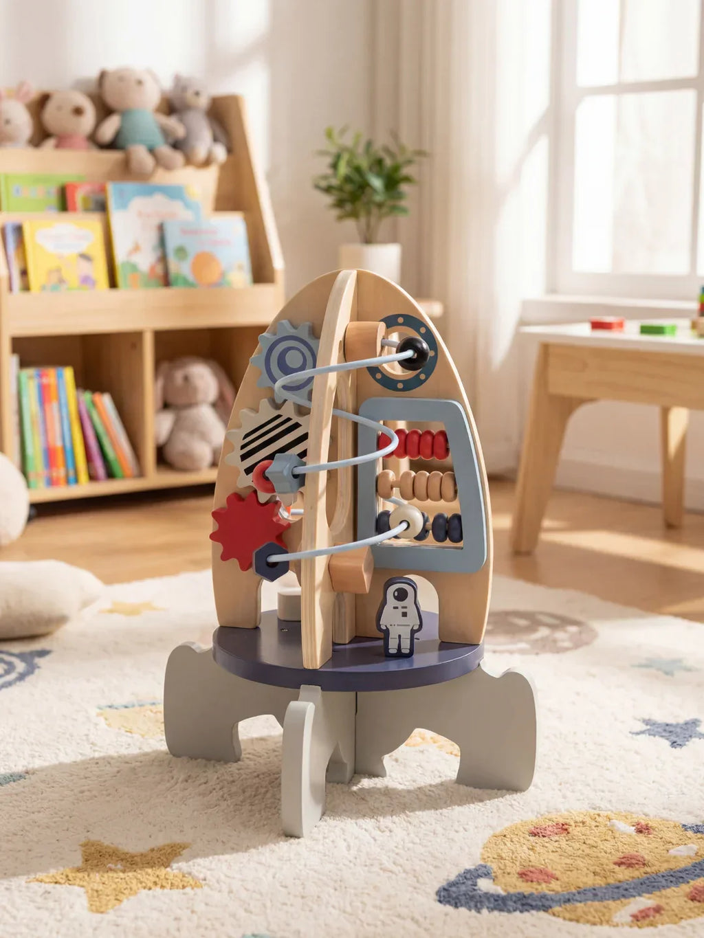 Wooden Activity Rocket For Space Discovery Center Playset