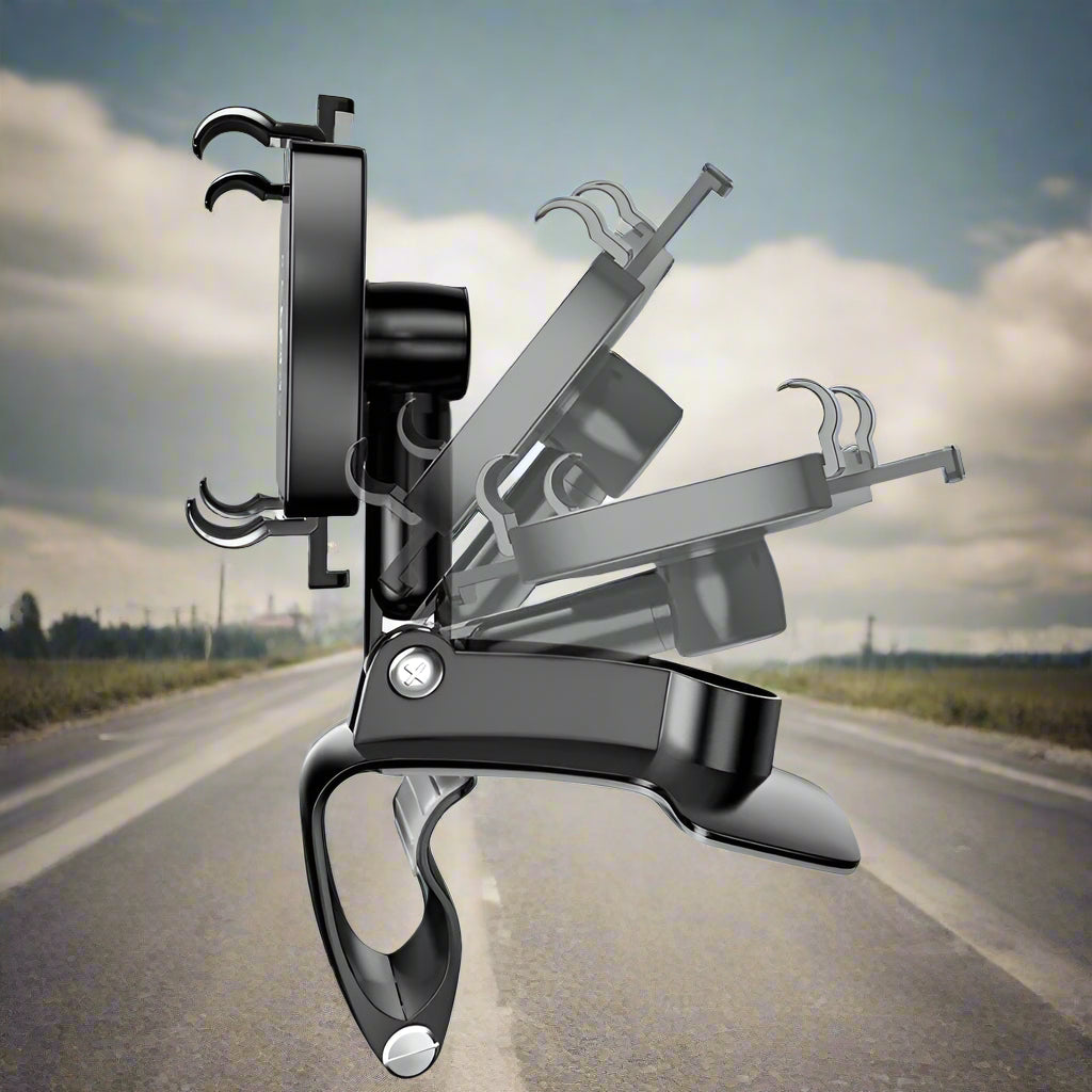 Justerbar biltelefonholder til instrumentbræt og forrude