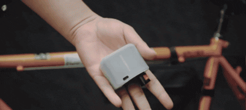 Quellis Mini Cykelpumpe Type C Genopladelig Schrader- og Presta-ventiler 95g