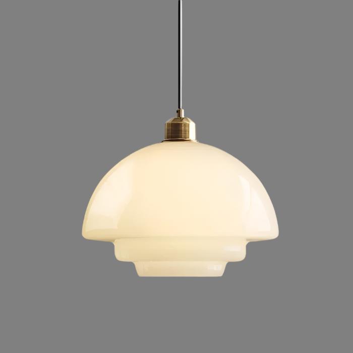Astria Ivory Glass Pendant Light For Retro 1950s Interiors