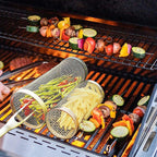 Nepřilnavý otočný koš na grilování zeleniny pro rovnoměrné barbecue vaření