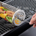 Nepřilnavý otočný koš na grilování zeleniny pro rovnoměrné barbecue vaření