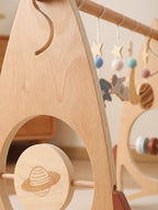 Space Rocket Wooden Play Arch – Star-Themed Sensory Toy Gym