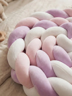 Terracotta Velvet Braided Baby Bed Bumper