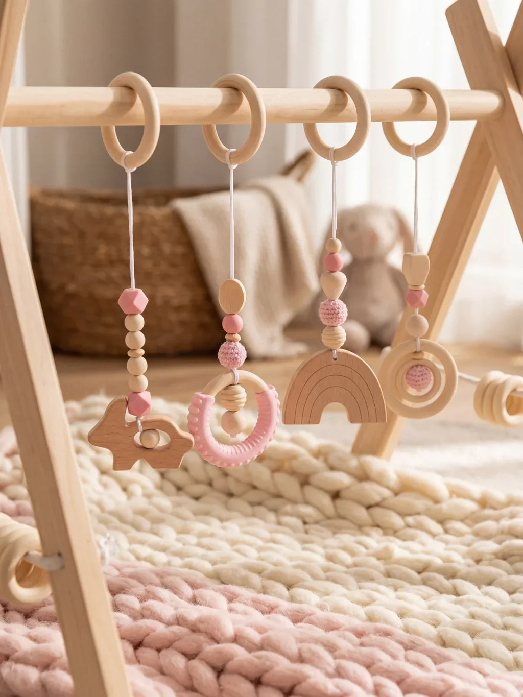 Long-Lasting Wooden Activity Arch – Sensory Toy Gym for Ages 0–3