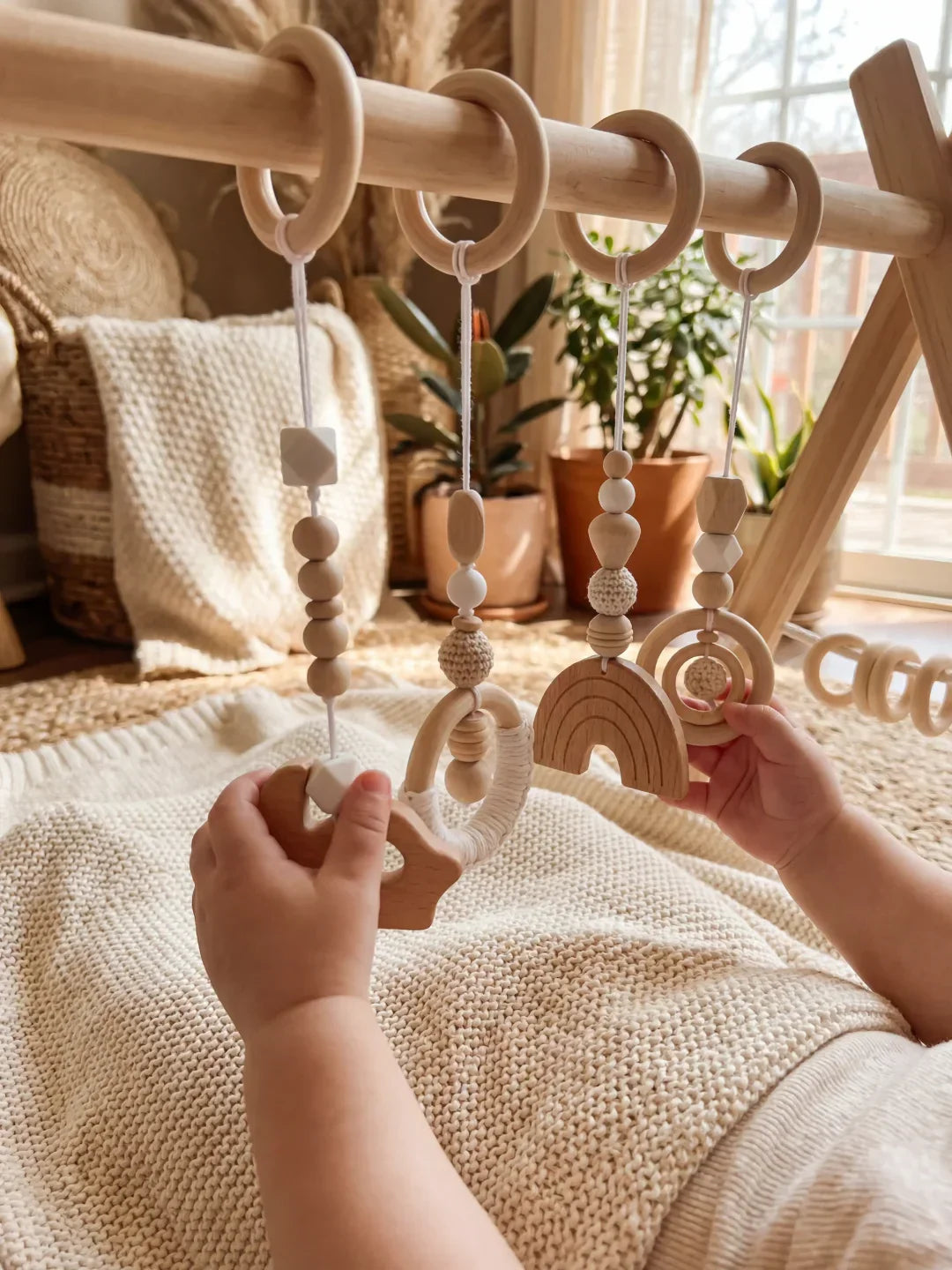 Long-Lasting Wooden Activity Arch – Sensory Toy Gym for Ages 0–3