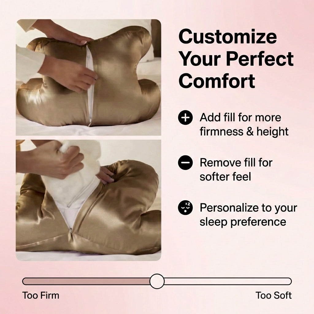 Beauty Sleep Pillow with Satin Case – Anti-Wrinkle Support for Skin and Hair