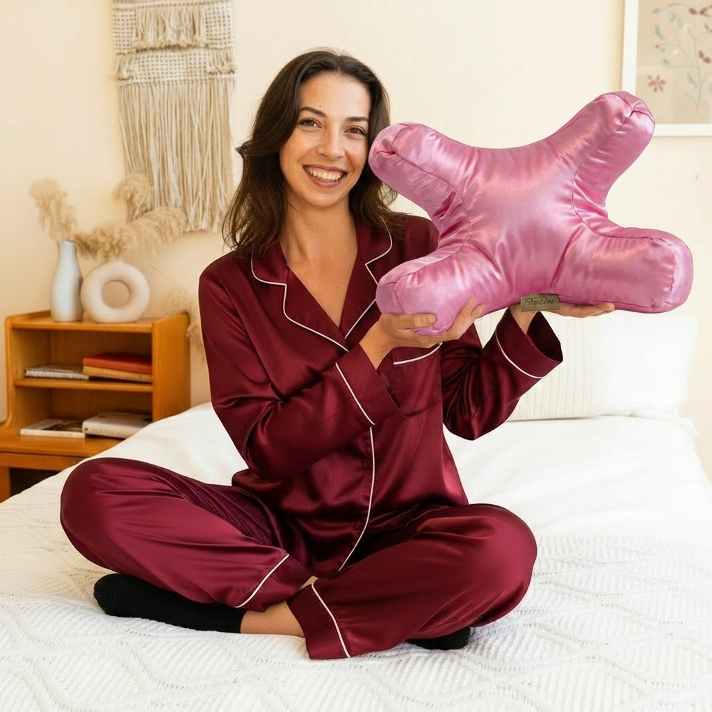 Beauty Sleep Pillow with Satin Case – Anti-Wrinkle Support for Skin and Hair