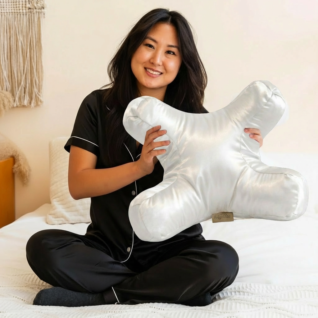 Beauty Sleep Pillow with Satin Case – Anti-Wrinkle Support for Skin and Hair