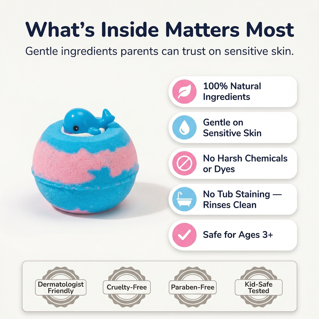Fizzy Bath Bomb with Surprise Toy Inside for Kids — Certified Safe for Sensitive Skin