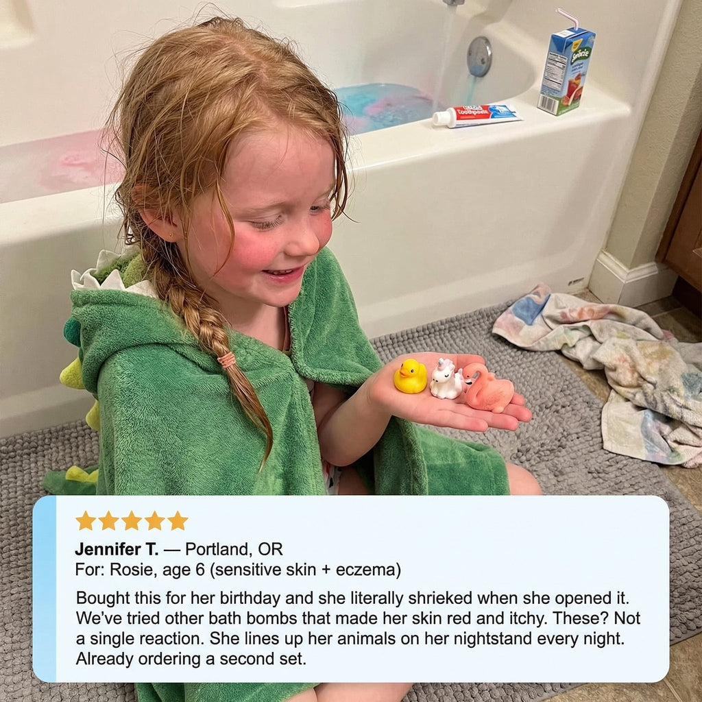 Fizzy Bath Bomb with Surprise Toy Inside for Kids — Certified Safe for Sensitive Skin
