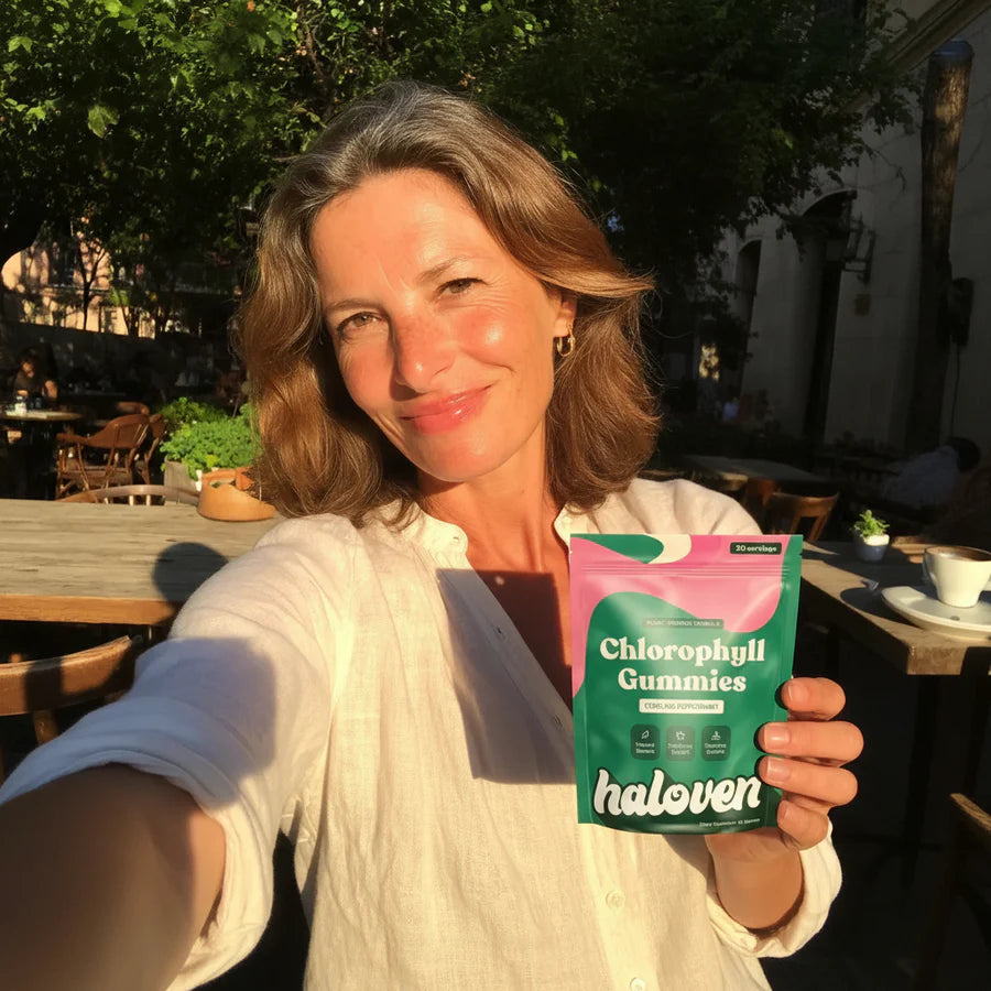 Gommes à la chlorophylle pour une haleine fraîche, une sensation de fraîcheur corporelle et le soutien digestif