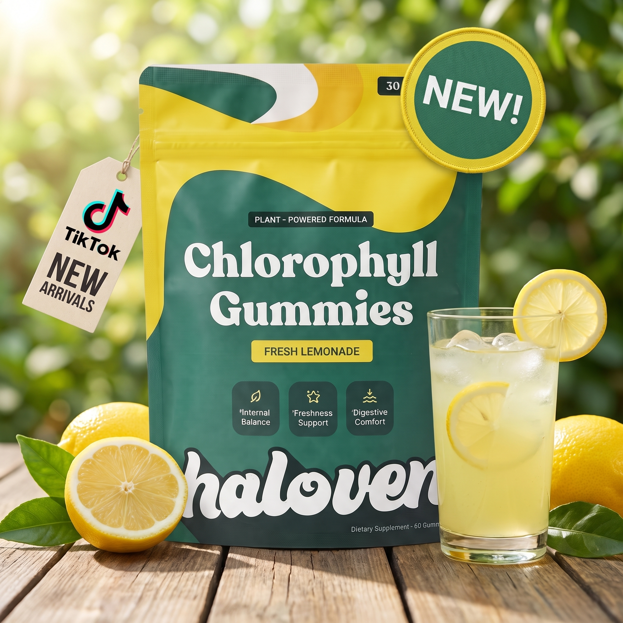 Gommes à la chlorophylle pour une haleine fraîche, une sensation de fraîcheur corporelle et le soutien digestif