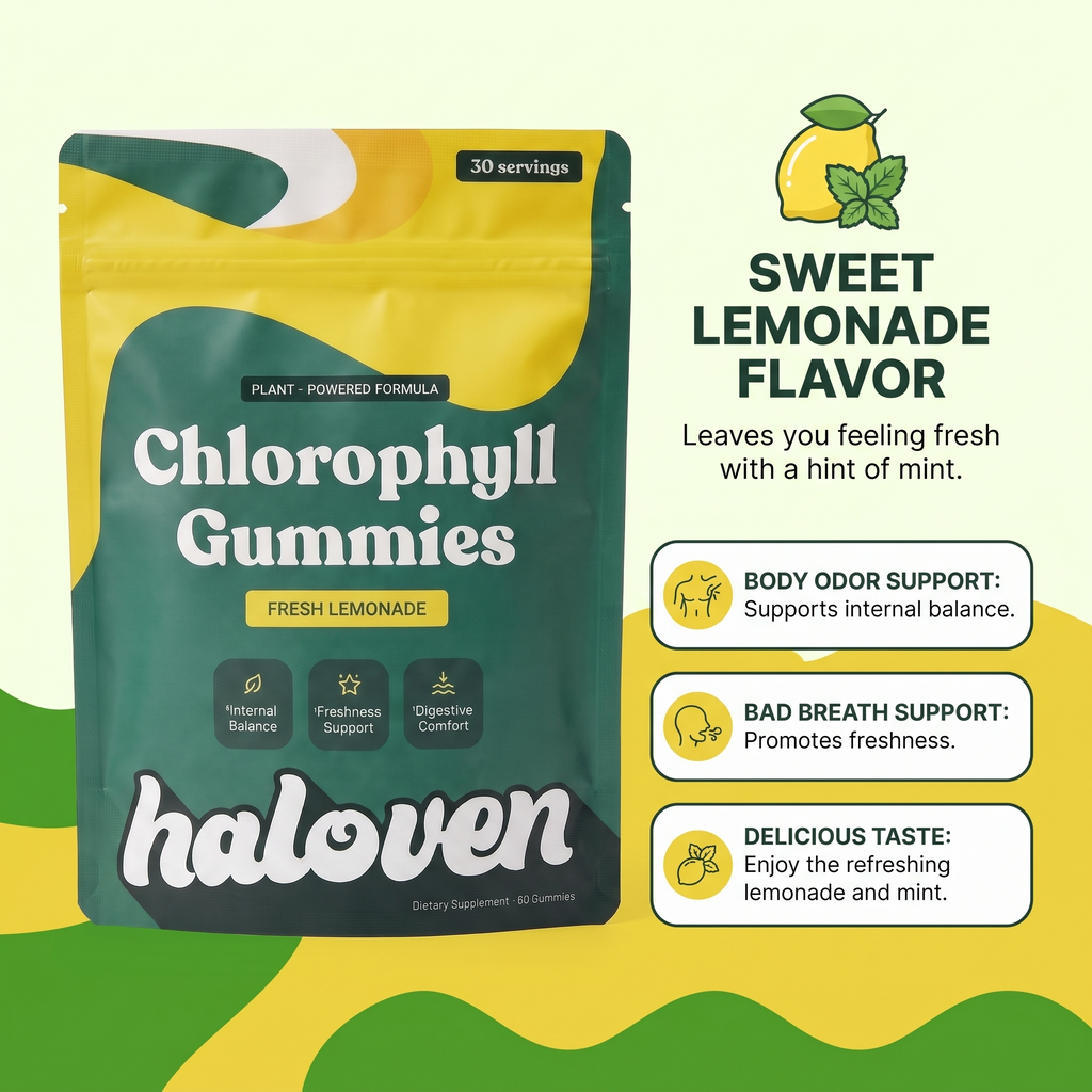 Gommes à la chlorophylle pour une haleine fraîche, une sensation de fraîcheur corporelle et le soutien digestif