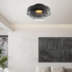 Lampada da soffitto Lumenweave Nordic con paralume in vetro artigianale