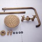 Loxley Vintage Bronze Adjustable Wall Mounted Brass Shower Kit | Petprovac