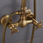 Loxley Vintage Bronze Adjustable Wall Mounted Brass Shower Kit | Petprovac