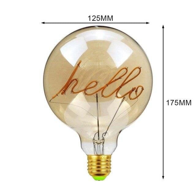 Lumenra | Stor LED Edison-glob med tresokkel, vintage industriell stil | Petprovac