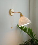 Handmade Ceramic Wall Sconce in Pleated Cup Design, Bulb Included | Petprovac