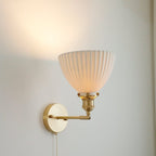 Handmade Ceramic Wall Sconce in Pleated Cup Design, Bulb Included | Petprovac