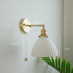 Handmade Ceramic Wall Sconce in Pleated Cup Design, Bulb Included | Petprovac