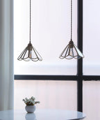 Mirelle Glass Blossom LED Pendant Lamp With Brass Frame, Vintage Style, Bulb Included | Petprovac