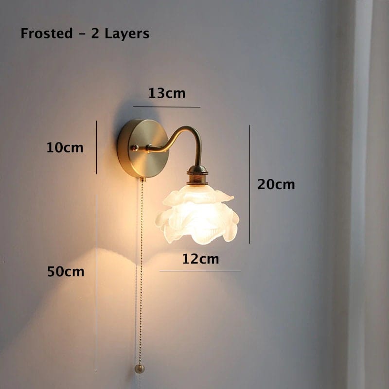 Mariselle Layered Glass Flower Wall Light in Vintage Style with Bulb Included | Petprovac