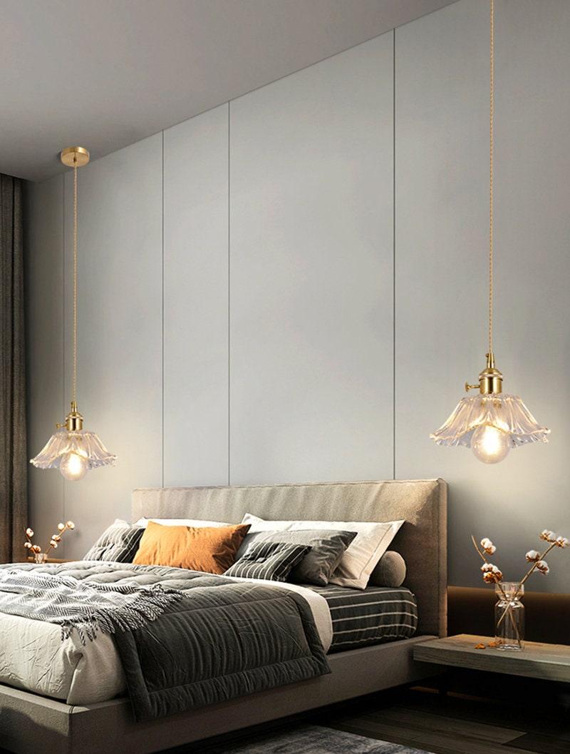 Lumenia | Lampada a sospensione con fiore di camelia in vetro smerigliato, stile vintage, lampadina LED inclusa | Petprovac