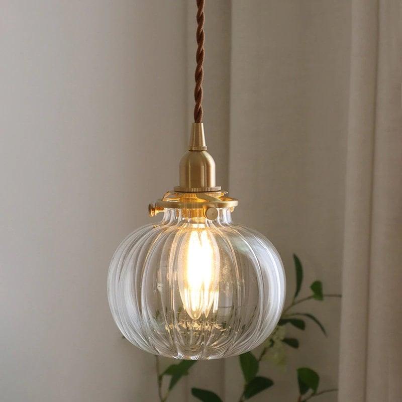 Lunora kézzel készített vintage üveg függeszték LED izzóval együtt