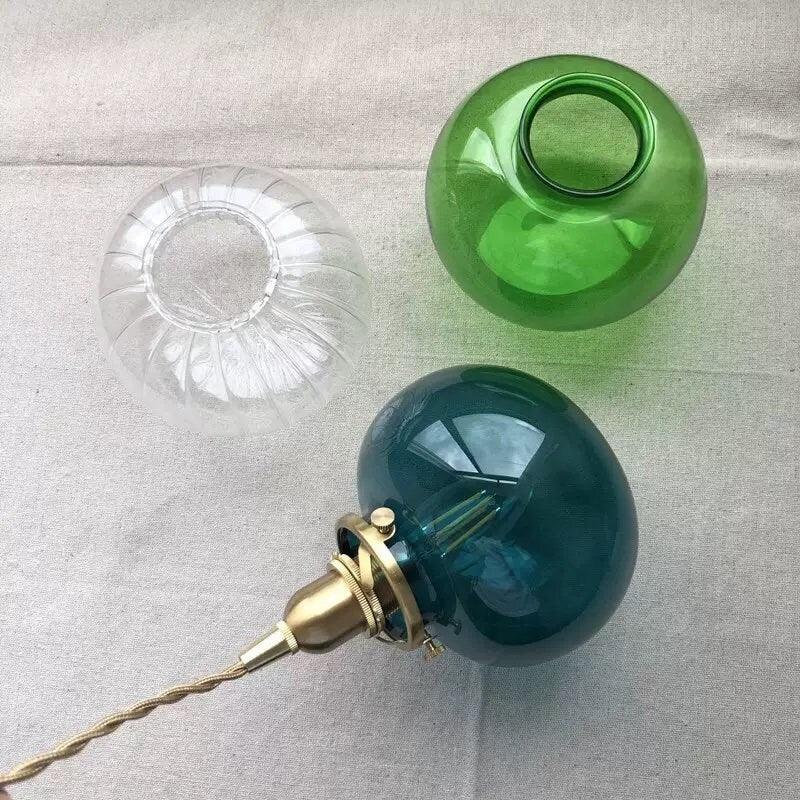 Lunora kézzel készített vintage üveg függeszték LED izzóval együtt