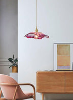 Lampada a sospensione Lunara Violet in vetro a forma di girasole, LED in stile retrò con lampadina inclusa | Petprovac