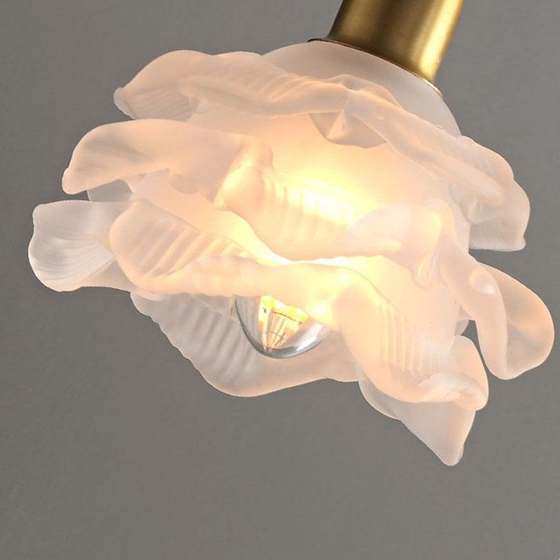 Laira Bloom Layered Glass Flower Wall Sconce With Wood Accent and Bulb Included | Petprovac