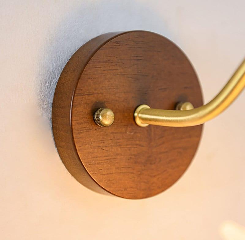 Applique da parete a strati con fiore in vetro Laira Bloom con accento in legno e lampadina inclusa | Petprovac