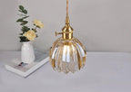 Marisel | Mini Glas Blumen LED Pendelleuchte im Vintage-Stil - Glühbirne Inklusive | Petprovac