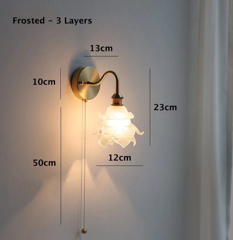 Mariselle Layered Glass Flower Wall Light in Vintage Style with Bulb Included | Petprovac