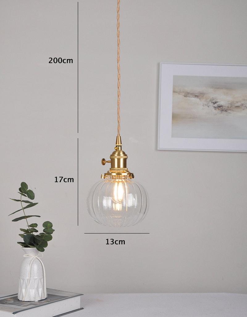 Lunora kézzel készített vintage üveg függeszték LED izzóval együtt