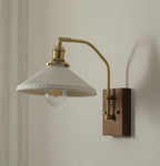 Aveline | Vintage Ceramic LED Wall Light With Black Walnut Wood Fixture | Petprovac