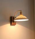 Aveline | Vintage Ceramic LED Wall Light With Black Walnut Wood Fixture | Petprovac