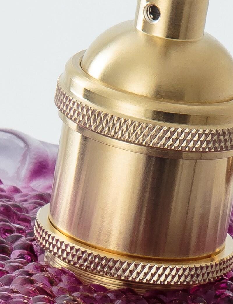 Lampada a sospensione Lunara Violet in vetro a forma di girasole, LED in stile retrò con lampadina inclusa | Petprovac