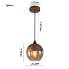 Lampada a sospensione LED in metallo Lumina Nordic con design in legno, paralume in vetro color tè e lampadina inclusa | Petprovac