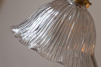 Montfleur French Vintage Fluted Glass Flower Pendant Light With LED Bulb Included | Petprovac