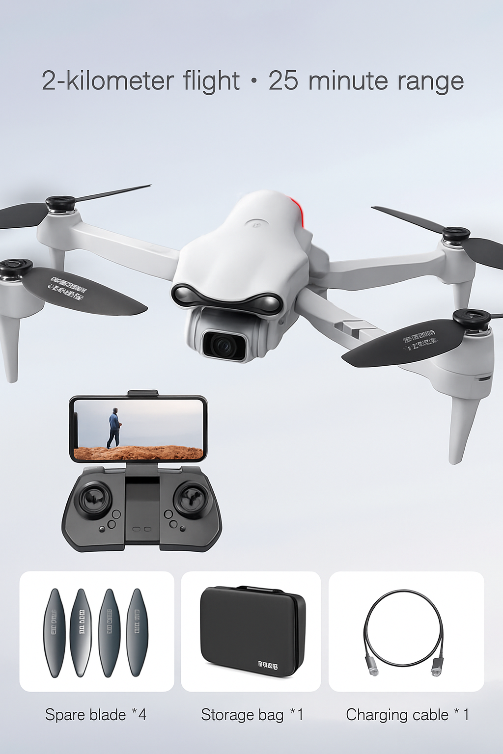 Drone Aeronix 8K avec stabilisation GPS et portée de 1,5 km